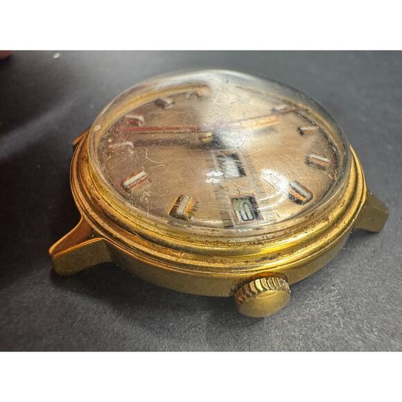 Vintage Timex Mercury Men Gold Tone Day Date Watch Manual Wind No Band main image 10